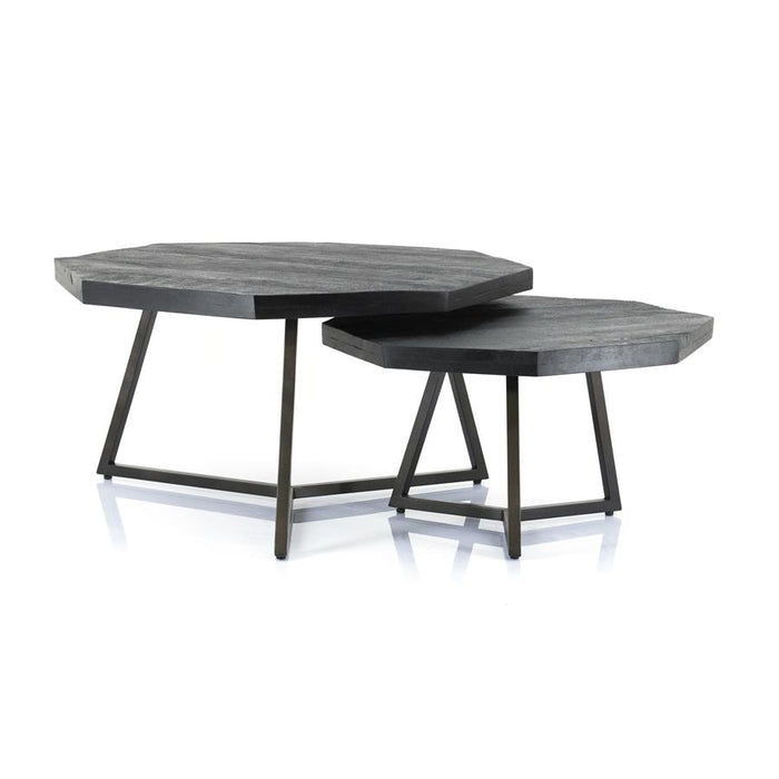 Salontafel Octagon | Zwart Mangohout