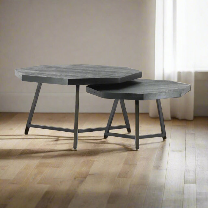 Salontafel Octagon | Zwart Mangohout