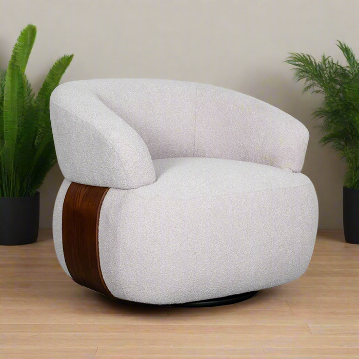 Fauteuil Valenza | Naturel Boucle | Walnoot Eiken