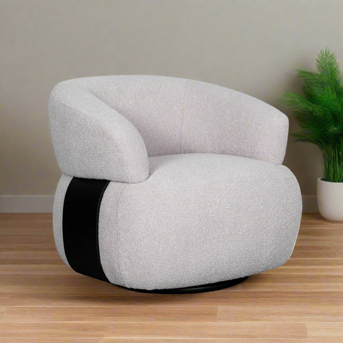 Fauteuil Valenza | Naturel Boucle | Zwart Eiken