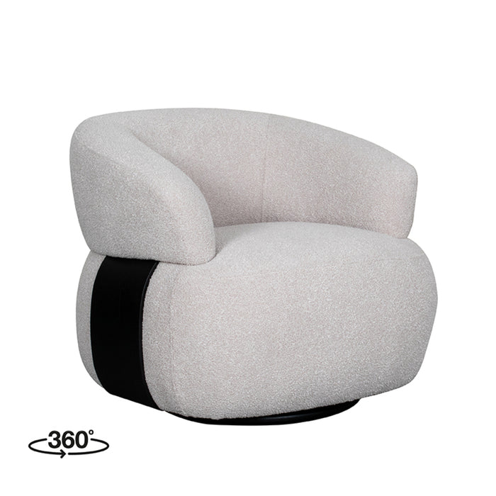 Fauteuil Valenza | Naturel Boucle | Zwart Eiken