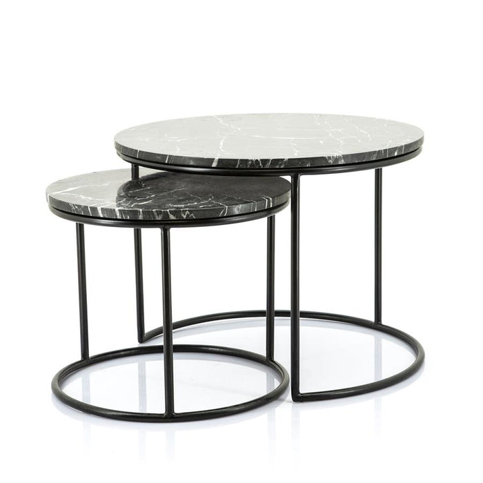 Salontafel Romeo | Zwart Marmer | Set van 2