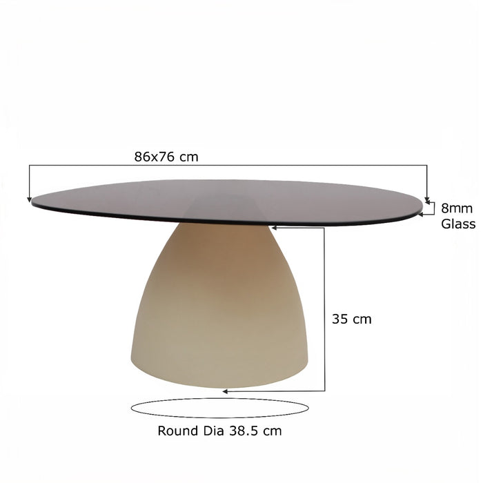 Salontafel Mylon | Glas | Organisch | 86cm