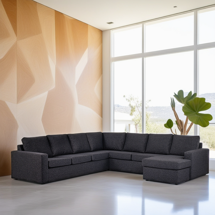 Hoekbank Becca | Antraciet Dortmund | Longchair L+R