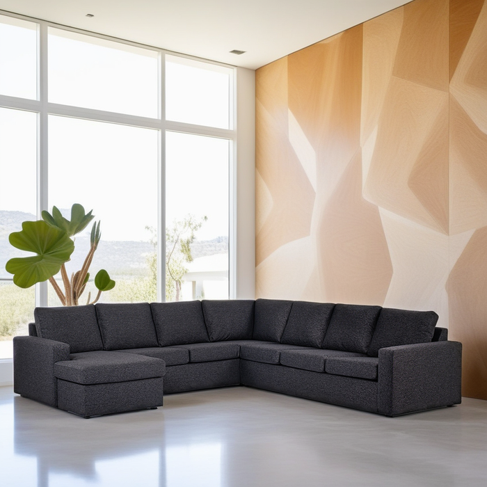 Hoekbank Becca | Antraciet Dortmund | Longchair L+R