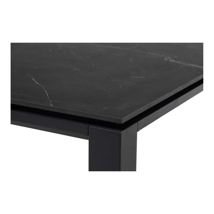 Tuintafel Monte Carlo Negro | 180x90x74 cm | Zwart Marmerlook