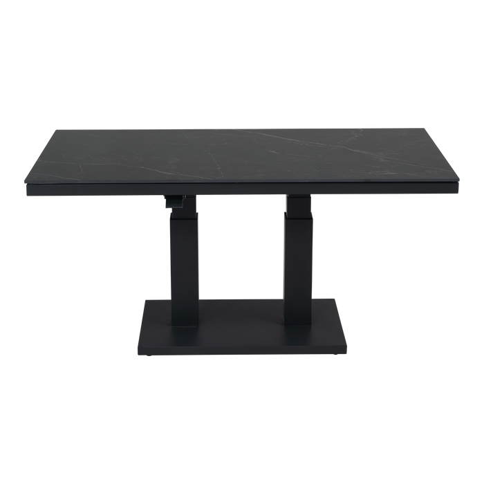 Tuintafel Monte Carlo Negro | 140x80x50/72 cm | Zwart Marmerlook