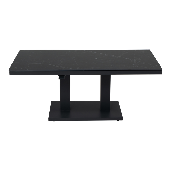 Tuintafel Monte Carlo Negro | 140x80x50/72 cm | Zwart Marmerlook