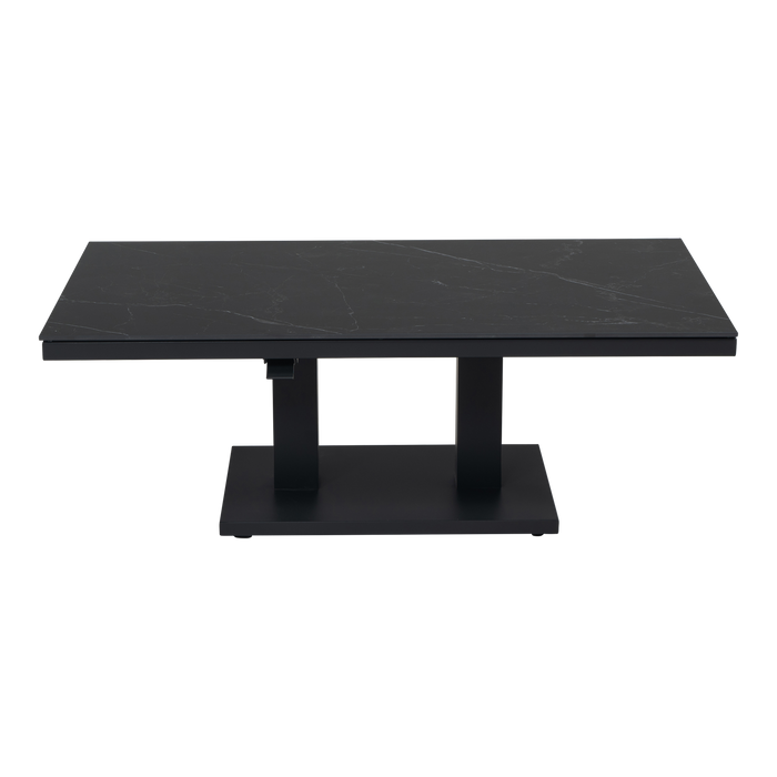 Tuintafel Monte Carlo Negro | 140x80x50/72 cm | Zwart Marmerlook