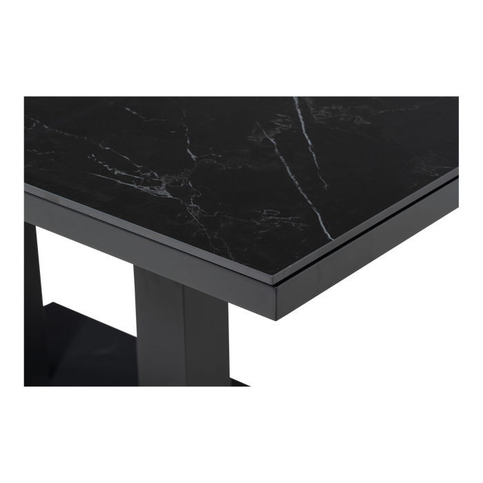 Tuintafel Monte Carlo Negro | 140x80x50/72 cm | Zwart Marmerlook