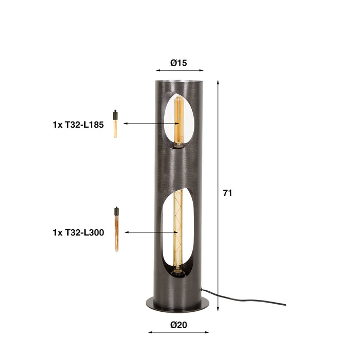 Vloerlamp Alexander | M | Zwart Metaal