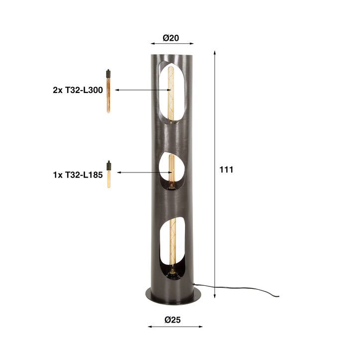 Vloerlamp Alexander | L | Zwart Metaal