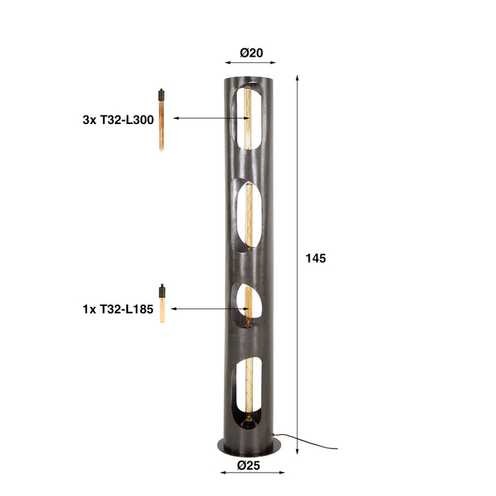 Vloerlamp Alexander XL | Zwart Metaal