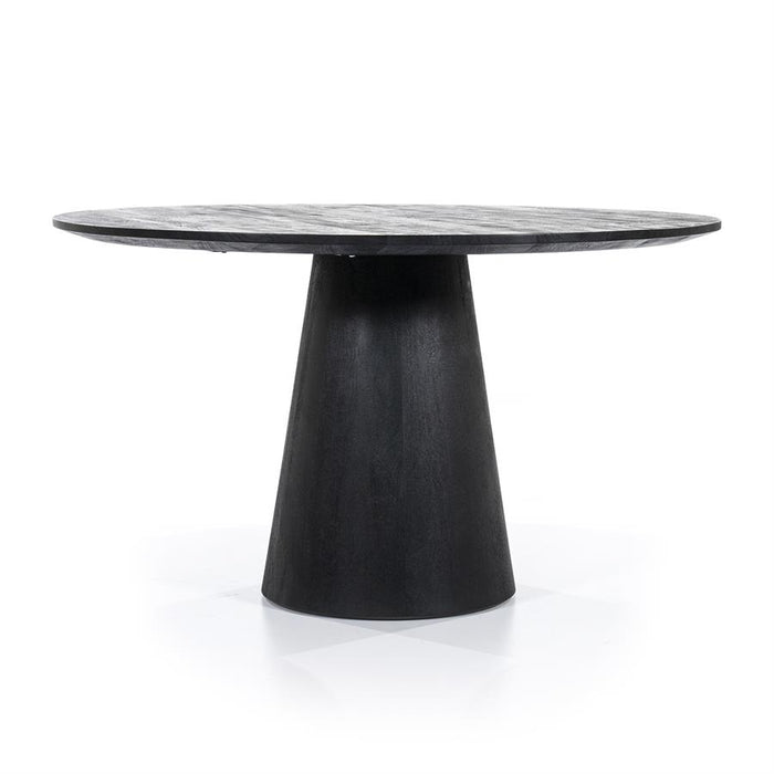 Eettafel Aron | Zwart Mangohout | Rond