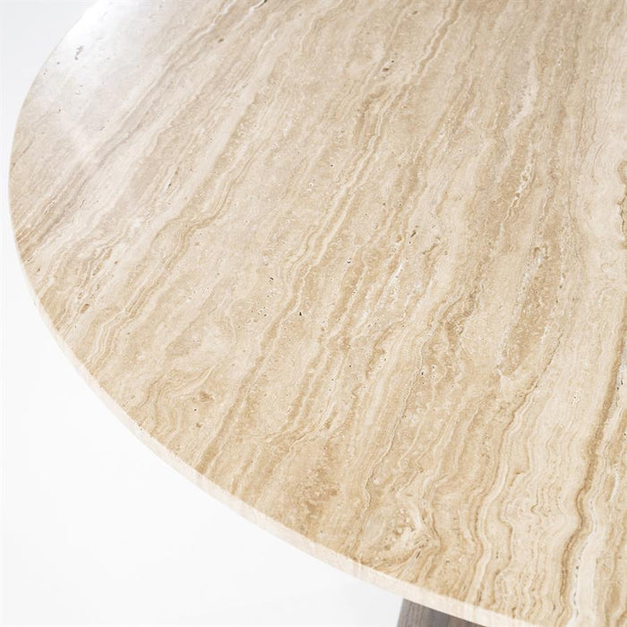 Eettafel Aikin | Beige Travertin | Rond