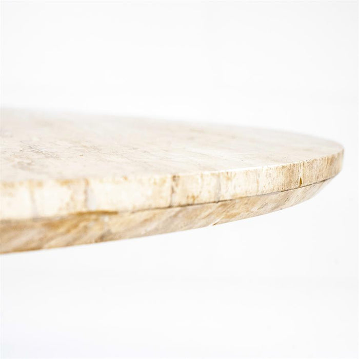 Eettafel Aikin | Beige Travertin | Rond