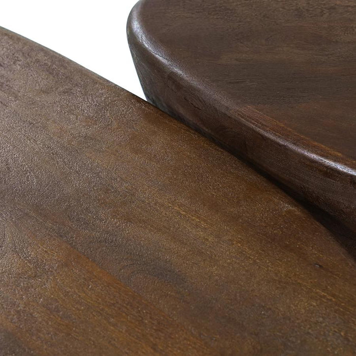 Salontafel Mila | Bruin Mangohout | Set van 2