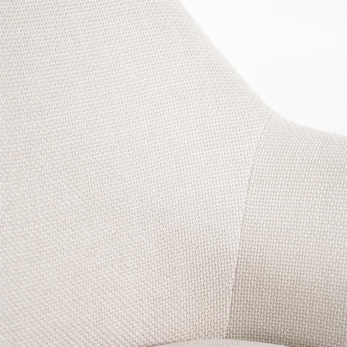 Eetkamerstoel Paul | Beige Polyester | Met Armleuning