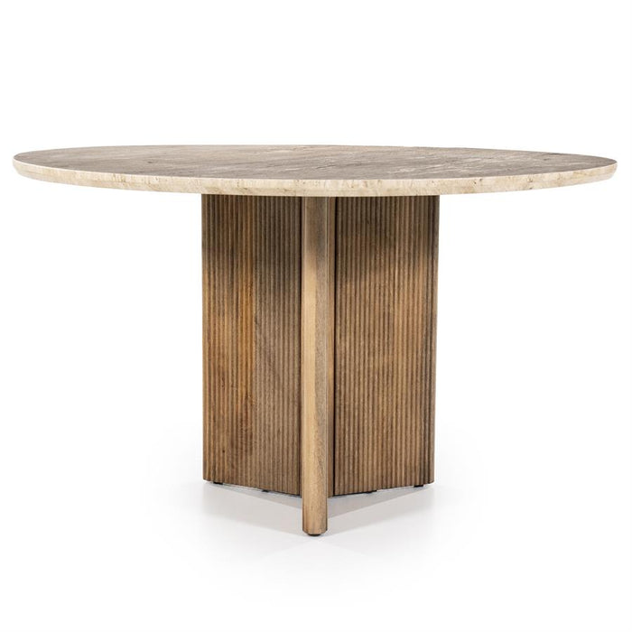 Eettafel Sara | Bruin Travertin | Rond