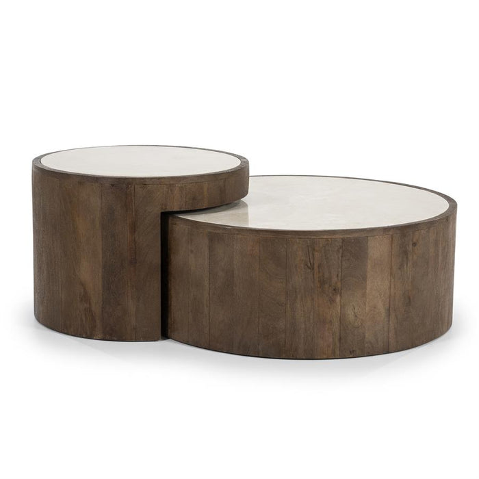 Salontafel Hazel | Set | Bruin Marmer | Rond