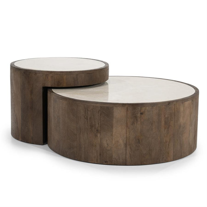 Salontafel Hazel | Set | Bruin Marmer | Rond