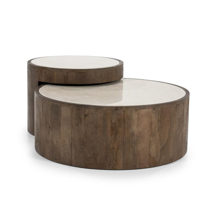 Salontafel Hazel | Set | Bruin Marmer | Rond