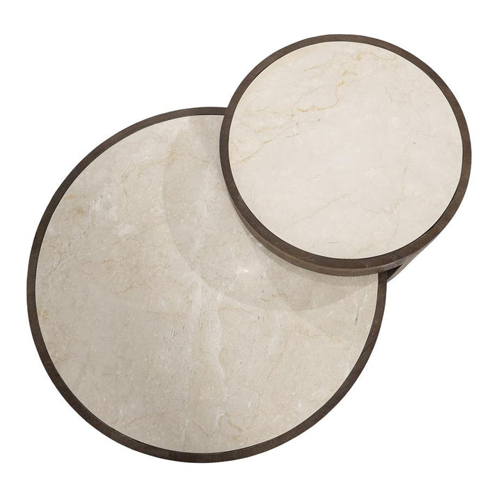 Salontafel Hazel | Set | Bruin Marmer | Rond