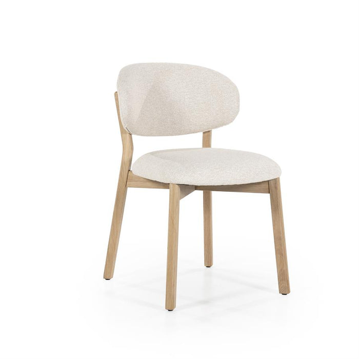 Eetkamerstoel Mikky | Beige Stof | Houten Poten