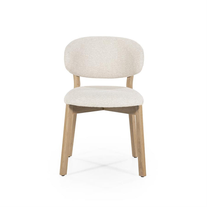 Eetkamerstoel Mikky | Beige Stof | Houten Poten