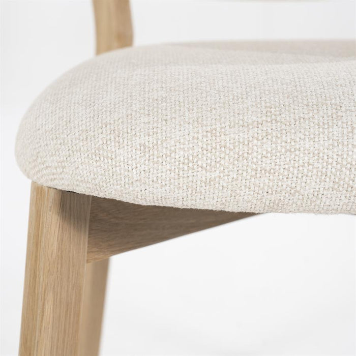 Eetkamerstoel Mikky | Beige Stof | Houten Poten