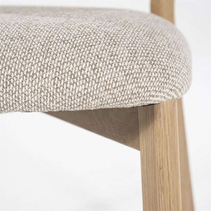 Eetkamerstoel Mikky | Taupe Stof | Houten Poten