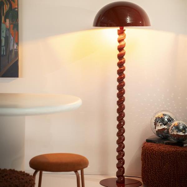 Vloerlamp Luox | Rood Hout