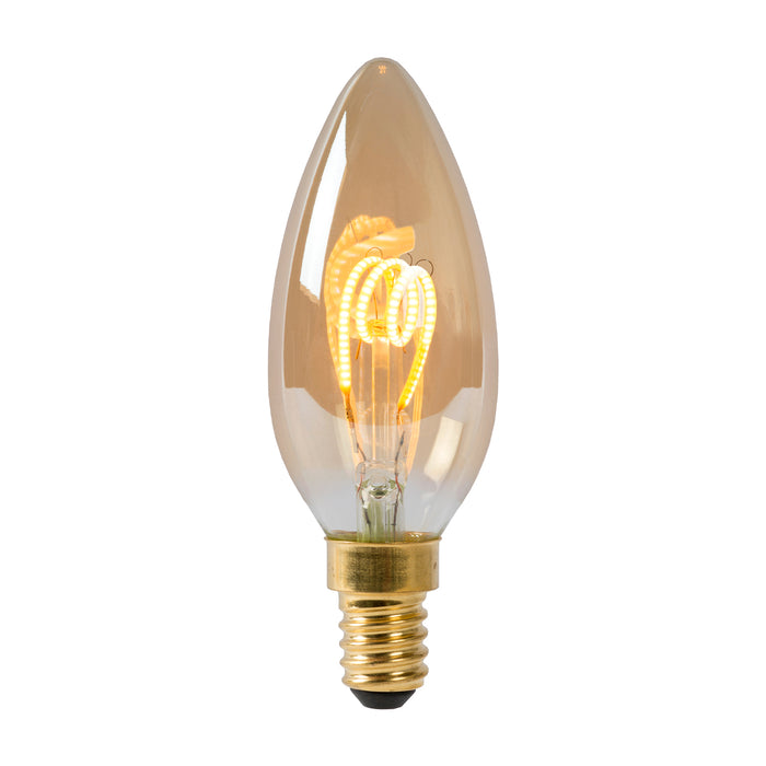 Lichtbron C35 | LED Dimbaar | Filament Bol Ø3,5 | Amberkleurig Glas