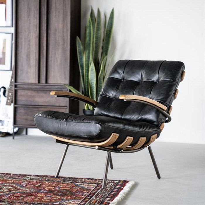 Fauteuil Bastiaan | Zwart Leer