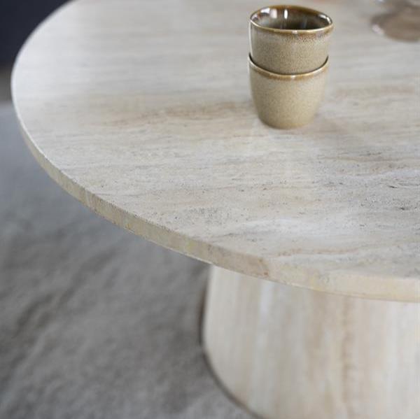 Salontafel Aime | Beige Travertin | Rond