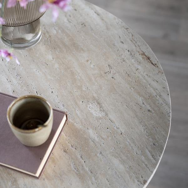 Eettafel Aime | Beige Travertin | Rond