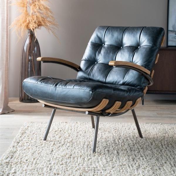 Fauteuil Bastiaan | Zwart Leer