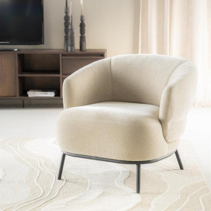 Fauteuil David | Taupe Polyester | Met Armleuning