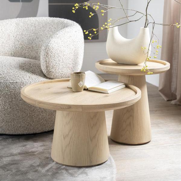 Salontafel Leia | Naturel Eiken Fineer | Ø66 cm | Rond