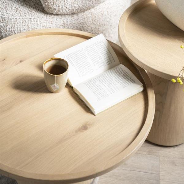 Salontafel Leia | Naturel Eiken Fineer | Ø66 cm | Rond