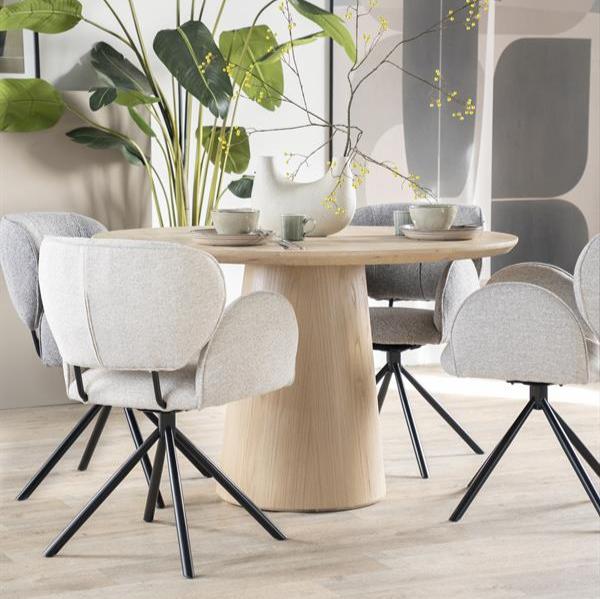 Eettafel Nola | Naturel Eiken Fineer | Rond