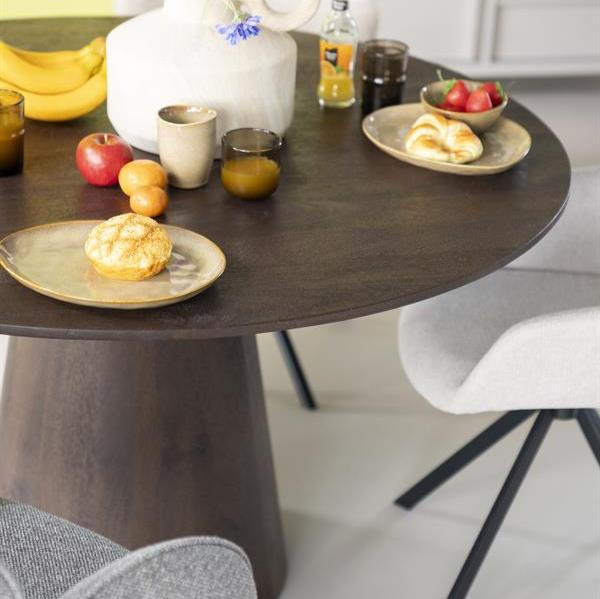 Eettafel Aron | Bruin Mangohout | Rond