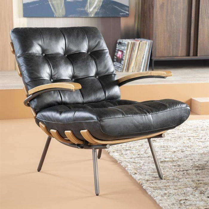 Fauteuil Bastiaan | Zwart Leer