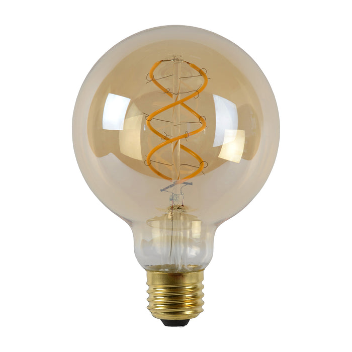 Lichtbron G95 | LED Dimbaar | Filament Bol Ø9,5 | Amberkleurig Glas