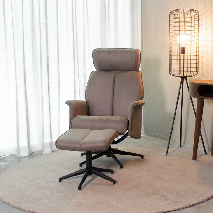 Relaxfauteuil Verdal | Taupe Micro Suede