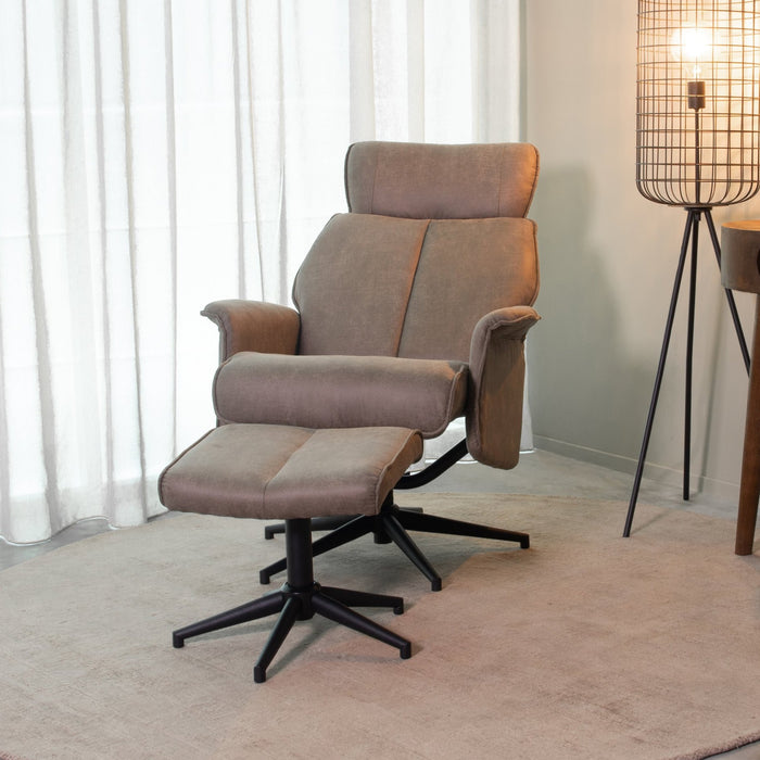 Relaxfauteuil Verdal | Taupe Micro Suede