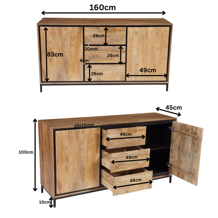 Dressoir Richwood | Bruin Mangohout