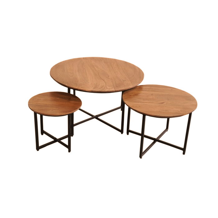 Salontafel Richwood | Set van 3 | Bruin Mangohout