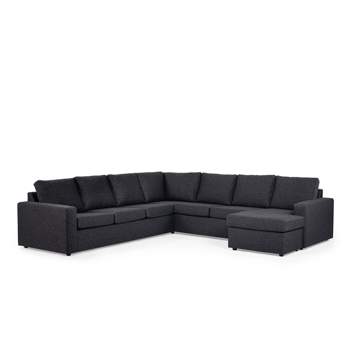 Hoekbank Becca | Antraciet Dortmund | Longchair L+R