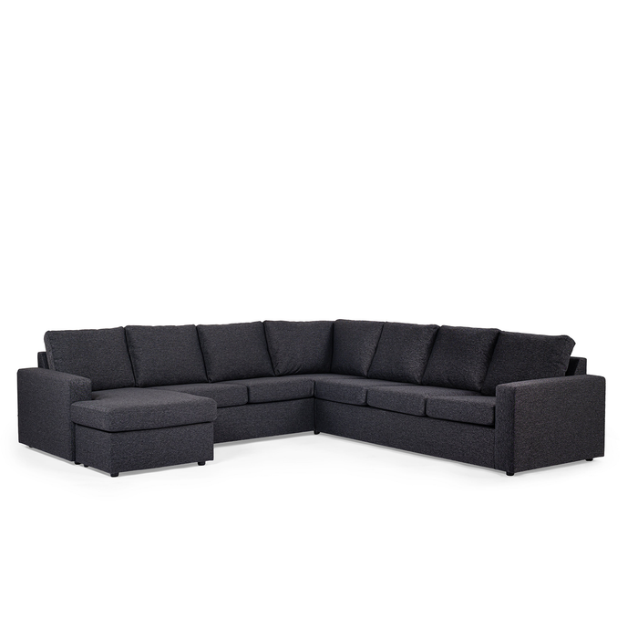 Hoekbank Becca | Antraciet Dortmund | Longchair L+R